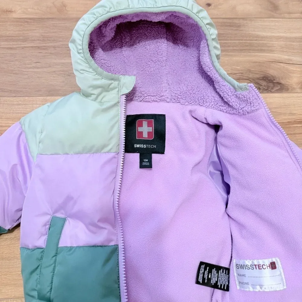 Swiss Tech toddler hooded puffer jacket Size 12M